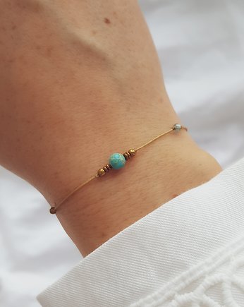 Bransoletka z turkusowym jaspisem na sznurku, MiO sasso