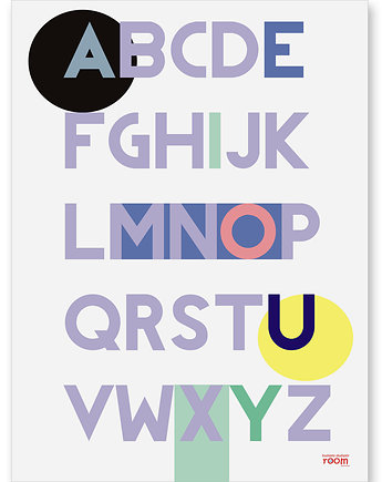 Plakat dla dzieci z Alfabetem (fioletowy), HUMPTY DUMPTY ROOM DECORATION