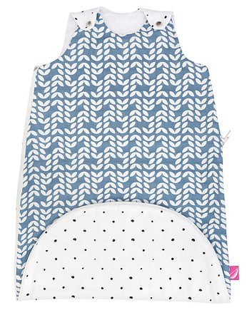 Zip-a-Round Muślinowy Śpiworek 2w1 TOG 0,5 Niebieski Classics, Motherhood