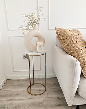 BETTY - złoty okrągły stolik pomocniczy, stolik kawowy, stolik, Papierowka Simple form of furniture