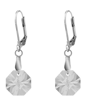 Kryształy Swarovskiego przezroczyste kolczyki, Silver Violet