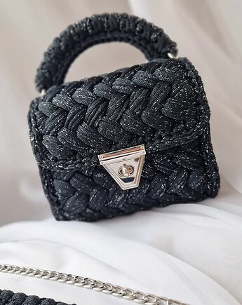 Torebka Puff - Kolekcja Party - Czarno srebrna, Motka Bag