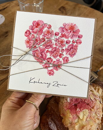 Wyjątkowa ręcznie robiona kartka prezent dla żony na walentynki, walentynkowa, sorte