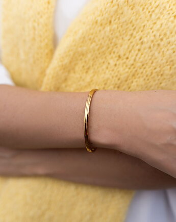 Złota bransoletka mankietowa ze stali chirurgicznej premium Paraiso Sabbia, Paraiso