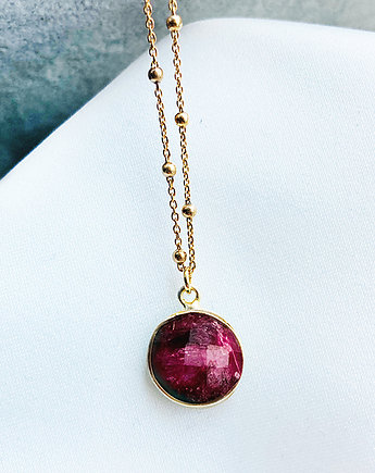 NASZYJNIK RUBIN  czerwony kamień, Anemon Atelier