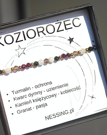 KOZIOROŻEC bransoletka zodiakalna na gumce, NESSING handmade
