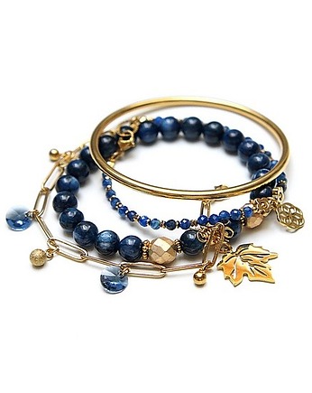 Kyanit - zestaw bransoletek - Szlachetna kolekcja, KiKa pracownia