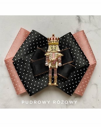 Świąteczna Brosza z Dziadkiem do orzechów  Mikołajki Święta, Pudrowy Różowy