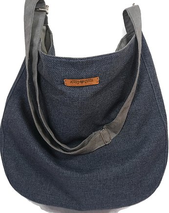 Duża torba  boho ciemny szary  XXL, Made by Joan