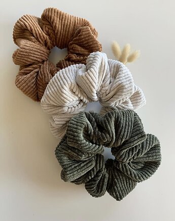 Zestaw 3 sztruksowych scrunchies, Volie Line