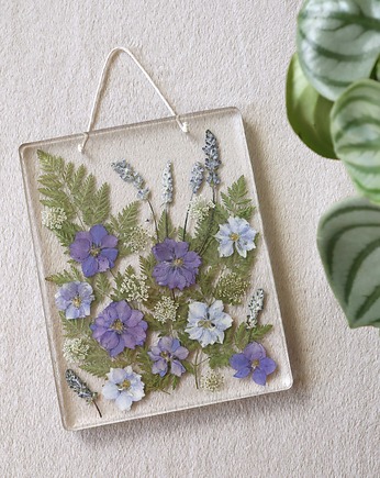 Obrazek z żywicy z suszonymi kwiatami, Floral Home
