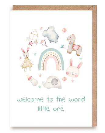 Kartka na narodziny dziecka - "Hello little one", Cardie