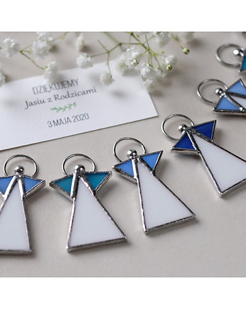 Aniołki biało-niebieskie - zestaw  10 sztuk, BeArt Handmade