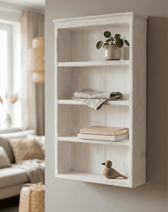 Rustykalna biała półka ścienna , PiorunowoSzafa