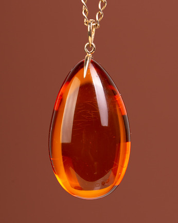 Złoty wisiorek z bursztynem bałtyckim, Andorii by Baco