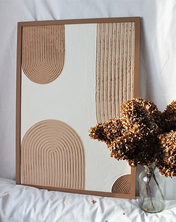 Obraz gipsowy, panel na ścianę boho, kolekcja łuki, PezzoArt