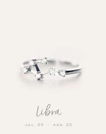 Libra - konstelacja Wagi srebrny pierścionek, Ewa Saj  Silver