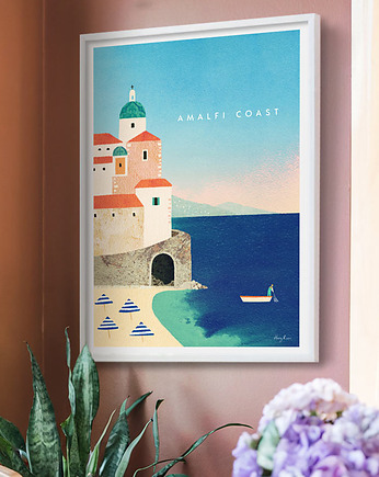 Amalfi Włochy - plaża Atrani - plakat fine art, minimalmill