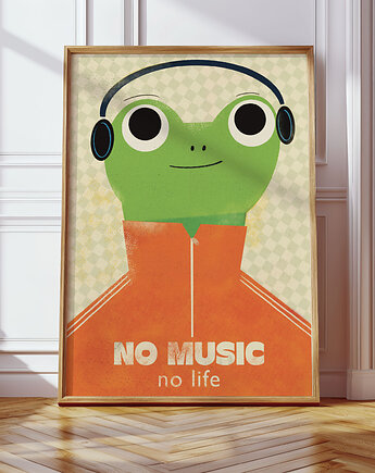 Plakat No music no life, MUKI design