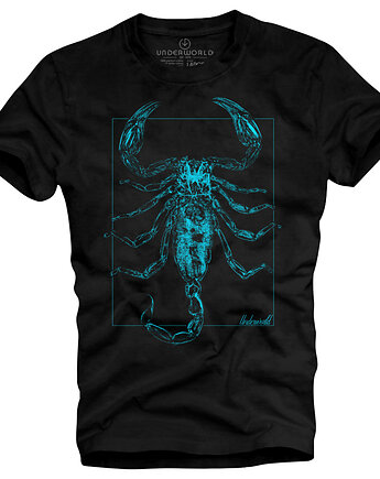 T-shirt męski UNDERWORLD Scorpion niebieski, UNDERWORLD
