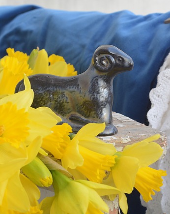 Baranek wielkanocny czarno-złoty be 1., Joanna Serafin design