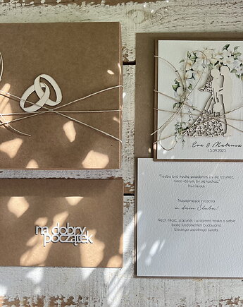 Wyjątkowa kartka ślubna, na ślub w pudełku ręcznie robiona, sorte
