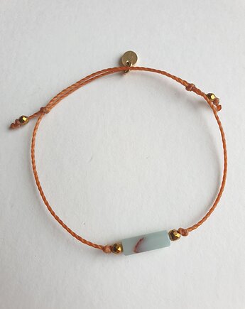 Bransoletka BOHO sznurkowa miodowy, amazonit, hematyt, modesign