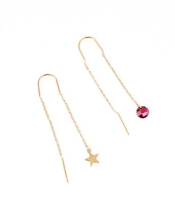 Długie kolczyki z gwiazdką i bombeczką, Kulka Bransoletki