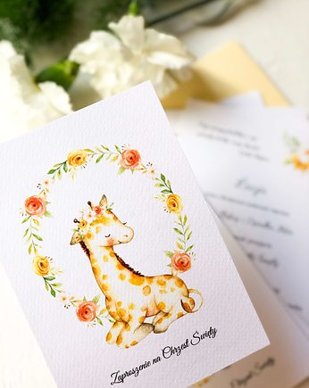 Zaproszenia na Chrzest Święty "Żyrafka Łucja", Design Your Wedding