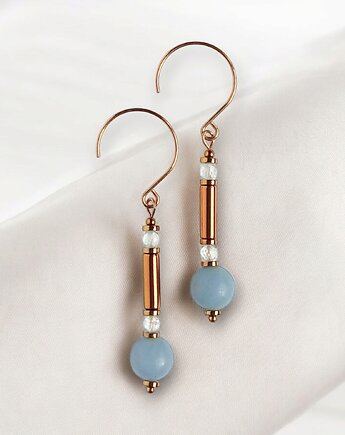 Kolczyki angelit i topaz : okazałe i efektowne, kaktusia