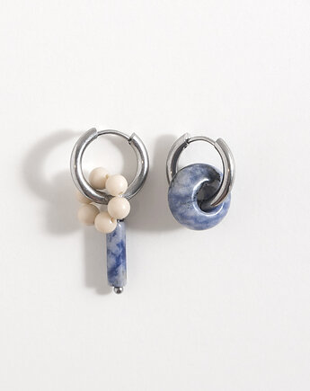 Srebrne kolczyki koła z zawieszkami, ech studio