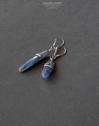 Kyanit (cyjanit) w unikatowych kolczykach handmade PREZENT z klasą, Galeria Limart