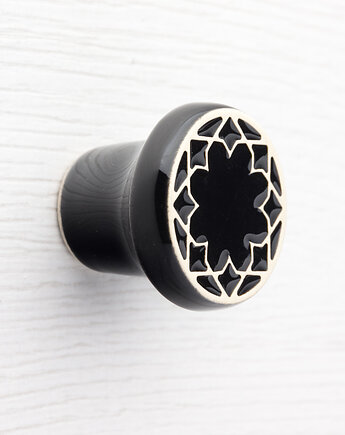 Ceramiczna gałka do mebli czarna, wz.3, pracowniazona