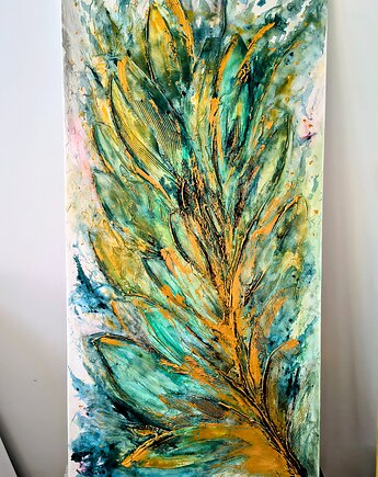 Duży obraz na płótnie ręcznie malowany 80x160m wysyłka 24h, art and texture