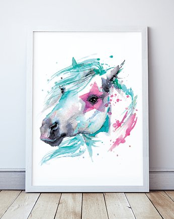 Plakat Koń, pastelowy plakat z koniem, Wallie Studio Dekoracji