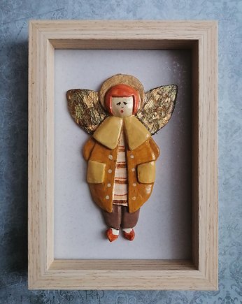 Ceramiczny aniołek w ramkach, Niebieski Zagajnik