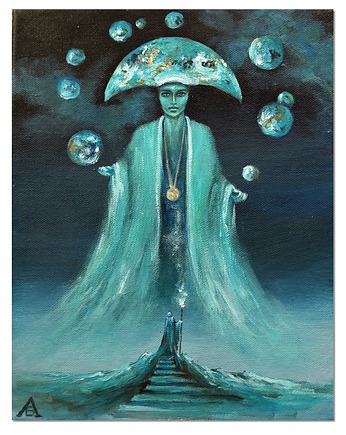 Rock my world surrealizm realizm magiczny oryginalny obraz ręcznie malowany, Galeriai