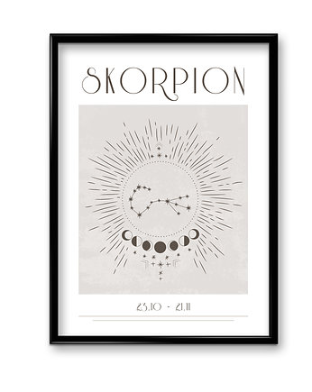 Plakat Skorpion Boho, Bury Lis