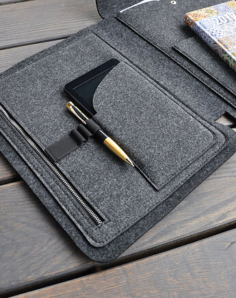 Filcowy organizer A4 - grafitowy - na dokumenty