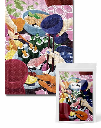 Puzzle 1000 "Munomaki" by Anna Jeziorska w papierowym woreczku, MUNO puzzle