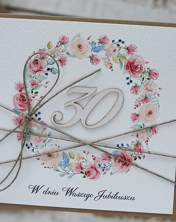 Ręcznie robiona kartka życzenia z okazji 30. rocznicy ślubu, sorte