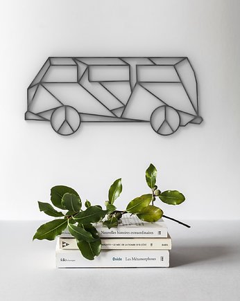 Hippie Van - bus -auto- 3d geometryczna dekoracja na ścianę, Printerior