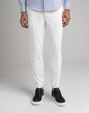 Spodnie prossedi białe slim fit, BORGIO
