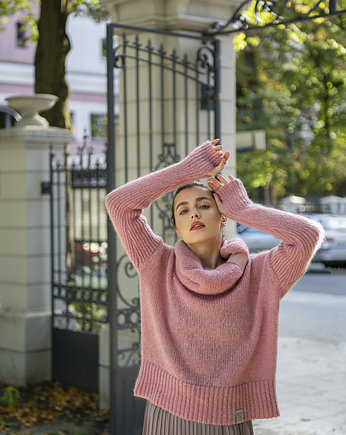 Wełniany sweter Premium Różowy, Nubee