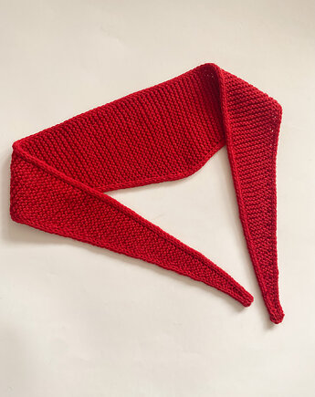 Mini szalik z merynosa czerwony, knots