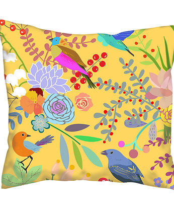 Poduszka full print, kwiaty i ptaki, Love Life and Forest