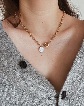 Naszyjnik łańcuszek Perła Naturalna