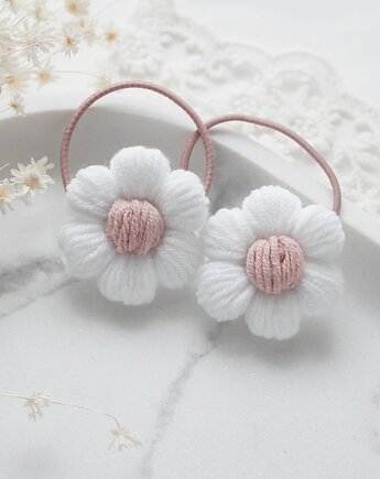 Gumka do włosów dla dziewczynki kwiatek biały LUNA GL09, FILIPOLA