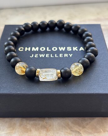 Bransoletka męska Cytryn i Onyks, Chmolowska Jewellery