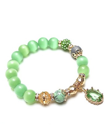 Kolekcja Rich -  Pistacje /glamour/ - bransoletka, KiKa pracownia